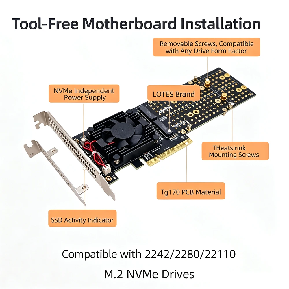 PLX8747 Quad M.2 NVMe PCIe 3.0 – Quad M.2 Nvme Pcie Bifurcation Card Bewertung und Preis