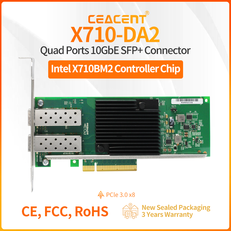 X710-DA2 Intel X710-BM2 Chipsa – 10Gb Sfp+ Pcie Network Card Dual Port Bewertung und Preis